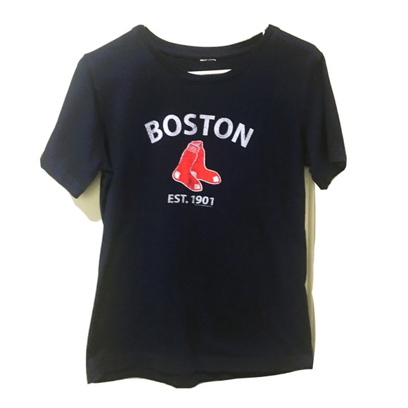 Women's Boston Red Sox Ladies Distressed T-Shirt Shirt Tee Baseball MLB - Picture 1 of 4